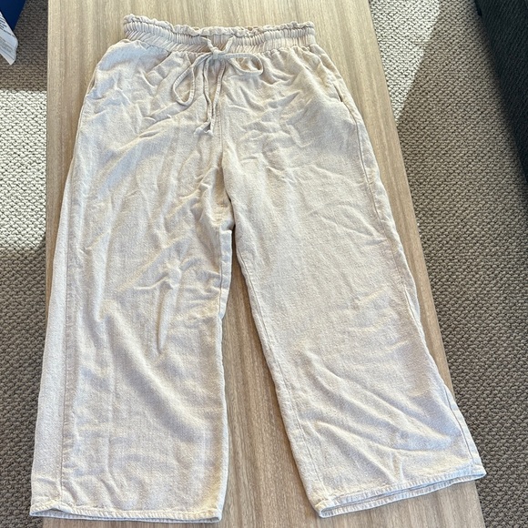 ePretty Cream Textured Pants - Picture 1 of 5